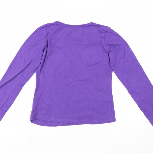 Calvin Klein Girls Purple Long Sleeve Cotton T-Shirt Size 8-10 Years