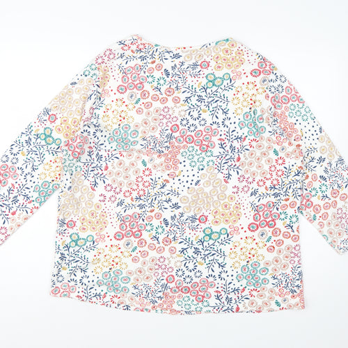 Country Rose Women's Multicoloured Floral Cotton 3/4 Sleeve T-Shirt XL