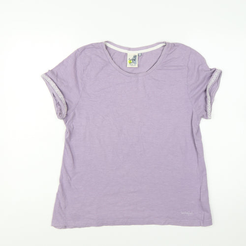 Weird Fish Women's Purple Cotton Short Sleeve T-Shirt Size 14