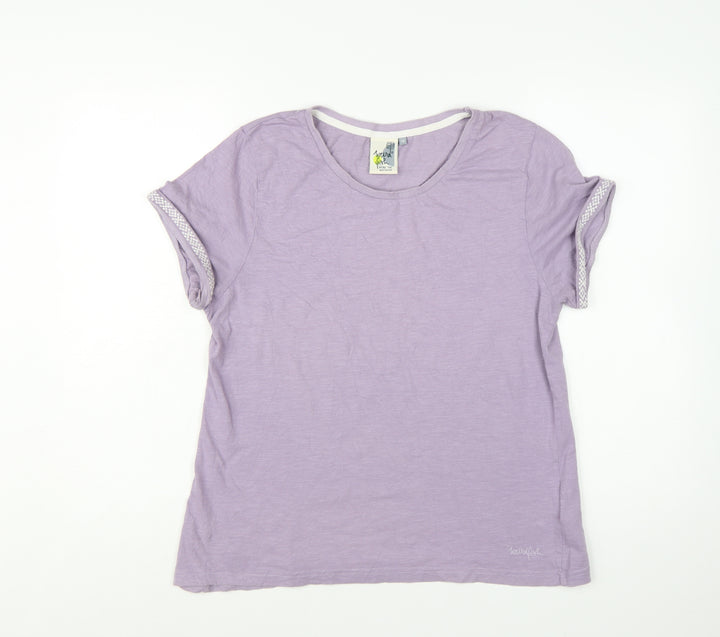 Weird Fish Women's Purple Cotton Short Sleeve T-Shirt Size 14