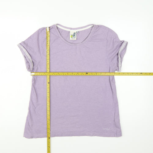 Weird Fish Women's Purple Cotton Short Sleeve T-Shirt Size 14