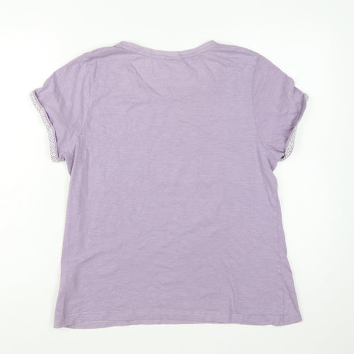 Weird Fish Women's Purple Cotton Short Sleeve T-Shirt Size 14