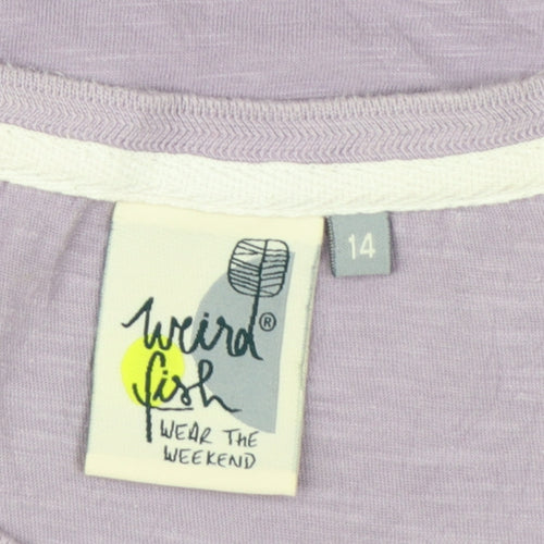Weird Fish Women's Purple Cotton Short Sleeve T-Shirt Size 14