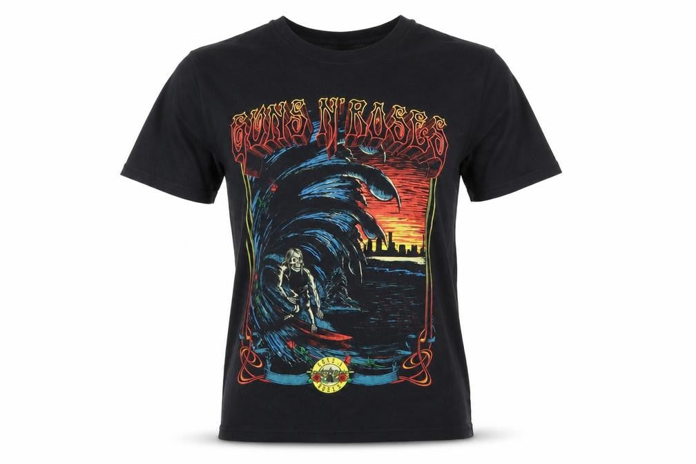 Front view of Guns N' Roses Women's Black Medium Graphic Rock T-Shirt