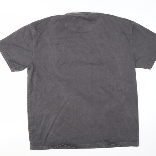 Brave Soul Men's Grey Oversized Fit Cotton Crew Neck T-Shirt Size M
