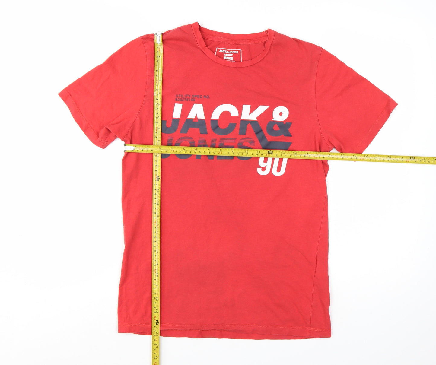 Jack & Jones Men’s Red Slim Fit Graphic Print T-Shirt Size M