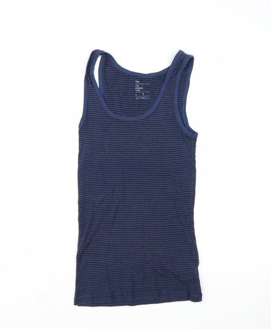 Gap Women's Blue Striped Modern Tank Top Size S Cotton Modal