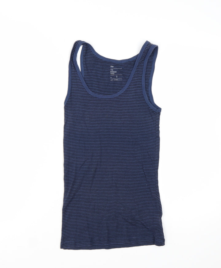 Gap Women's Blue Striped Modern Tank Top Size S Cotton Modal