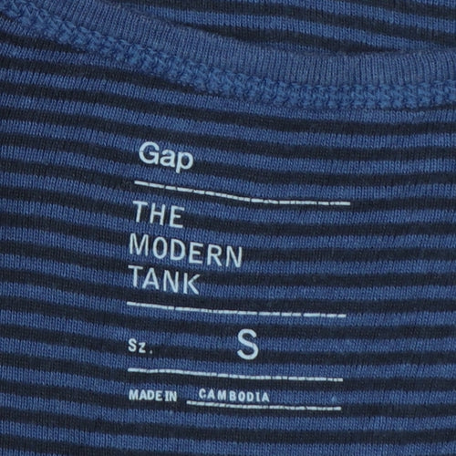 Gap Women's Blue Striped Modern Tank Top Size S Cotton Modal