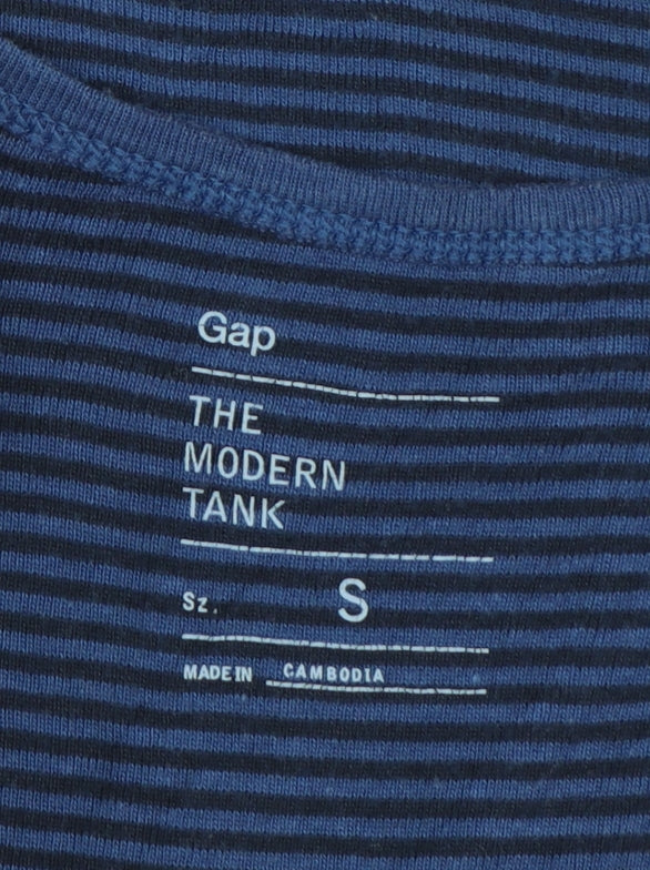 Gap Women's Blue Striped Modern Tank Top Size S Cotton Modal