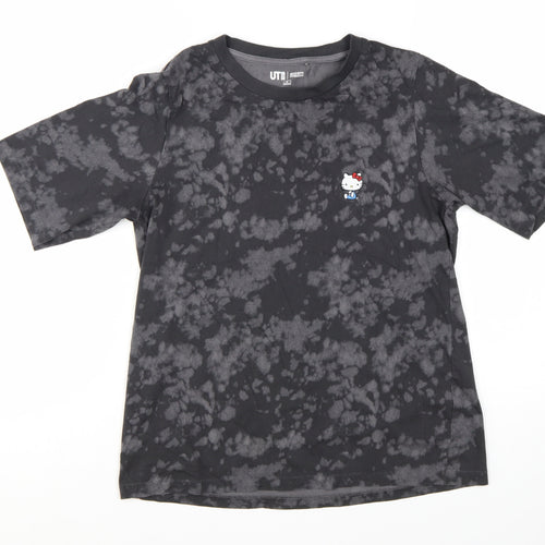 Uniqlo Women Black Hello Kitty 50th Anniversary T-Shirt Size S