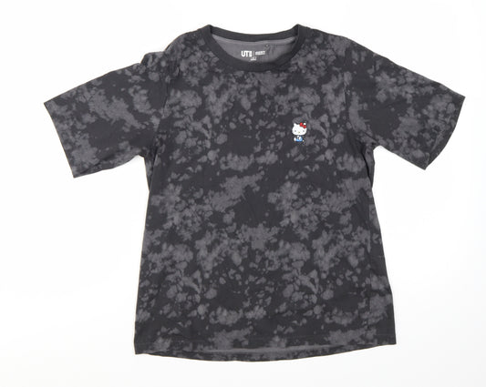 Uniqlo Women Black Hello Kitty 50th Anniversary T-Shirt Size S