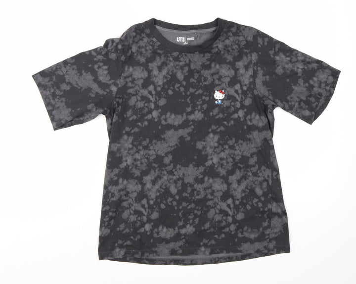 Uniqlo Women Black Hello Kitty 50th Anniversary T-Shirt Size S