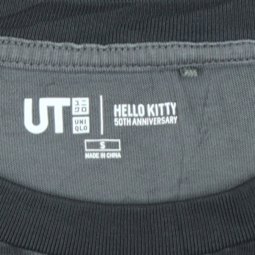Uniqlo Women Black Hello Kitty 50th Anniversary T-Shirt Size S