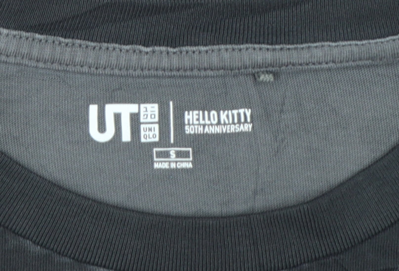 Uniqlo Women Black Hello Kitty 50th Anniversary T-Shirt Size S