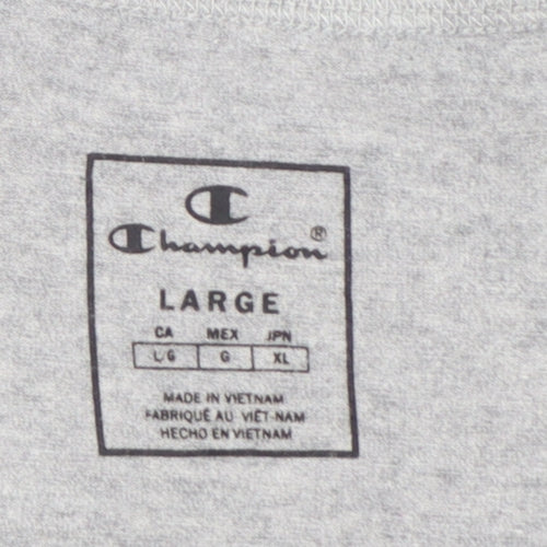 Champion Womens Grey Basic Jersey T-Shirt L Slim Fit Casual Top