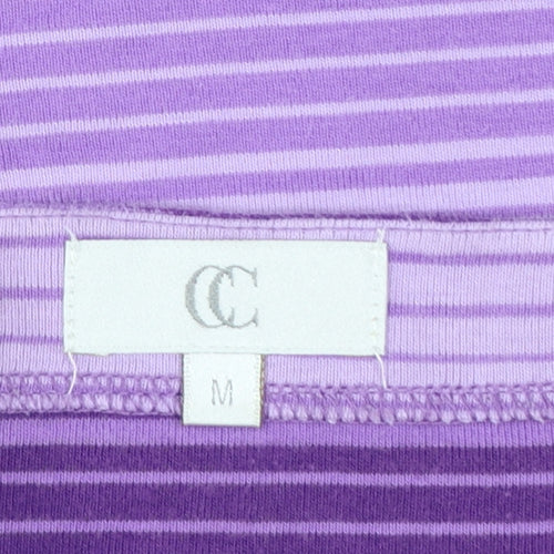 CC Women’s Purple Striped 3/4 Sleeve Cotton T-Shirt Size M