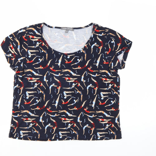 Laura Ashley Women's Multicoloured Cotton T-Shirt UK 12