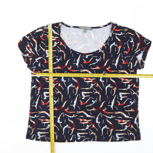 Laura Ashley Women's Multicoloured Cotton T-Shirt UK 12