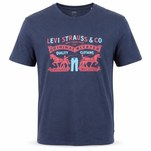 Levi's Men's Blue Graphic Logo Short Sleeve Cotton T-Shirt Size M