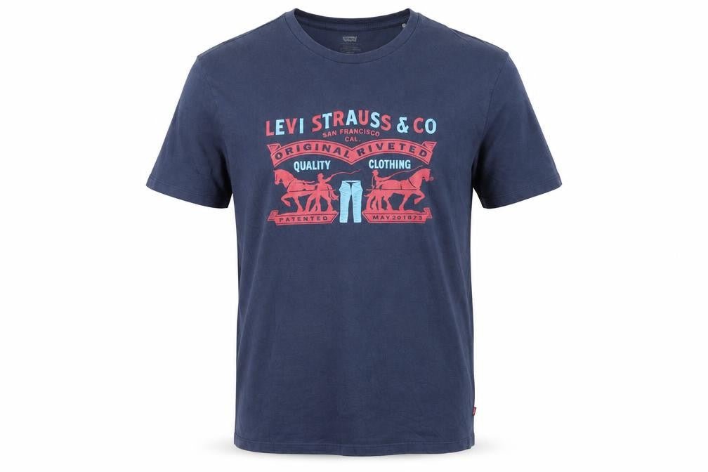 Levi's Men's Blue Graphic Logo Short Sleeve Cotton T-Shirt Size M