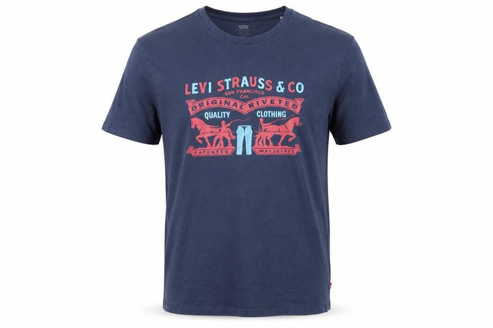 Levi's Men's Blue Graphic Logo Short Sleeve Cotton T-Shirt Size M