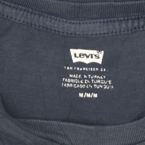 Levi's Men's Blue Graphic Logo Short Sleeve Cotton T-Shirt Size M