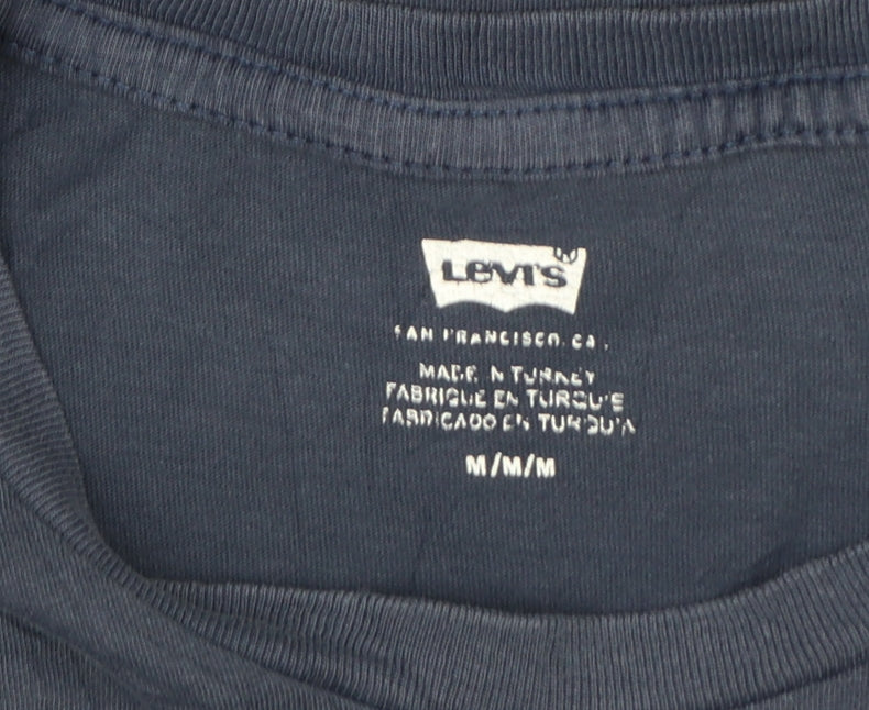 Levi's Men's Blue Graphic Logo Short Sleeve Cotton T-Shirt Size M