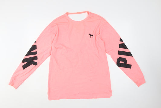 Victoria's Secret Pink Women’s XS Long Sleeve Crew Neck T-Shirt – Pink Cotton