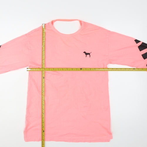 Victoria's Secret Pink Women’s XS Long Sleeve Crew Neck T-Shirt – Pink Cotton