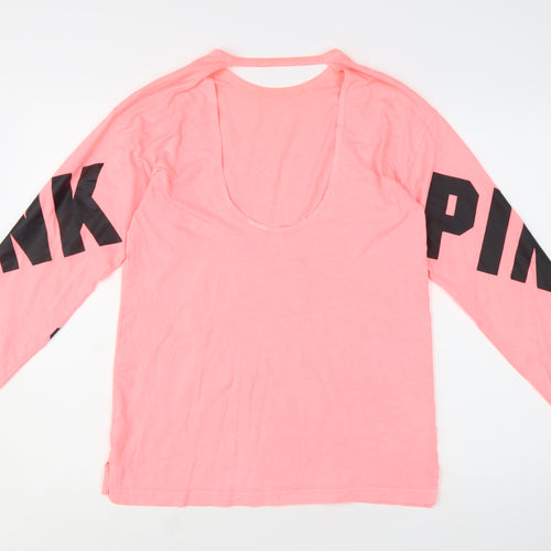 Victoria's Secret Pink Women’s XS Long Sleeve Crew Neck T-Shirt – Pink Cotton