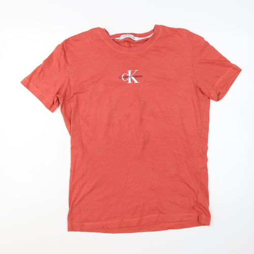 Calvin Klein Jeans Men's Coral Cotton Crew Neck T-Shirt XL
