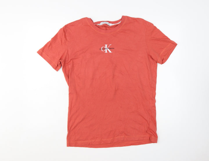 Calvin Klein Jeans Men's Coral Cotton Crew Neck T-Shirt XL