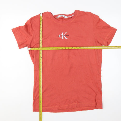 Calvin Klein Jeans Men's Coral Cotton Crew Neck T-Shirt XL