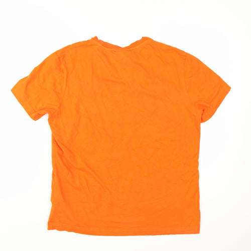 Champion Men's Orange Embroidered Logo Short Sleeve T-Shirt Size M