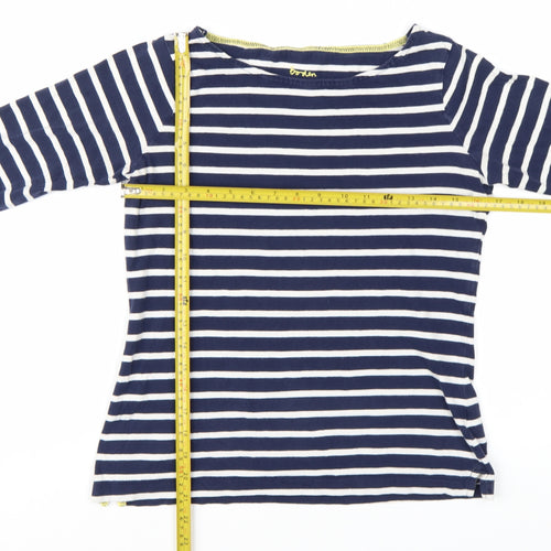 Boden Women Blue Striped Long Sleeve Cotton T-Shirt UK 10