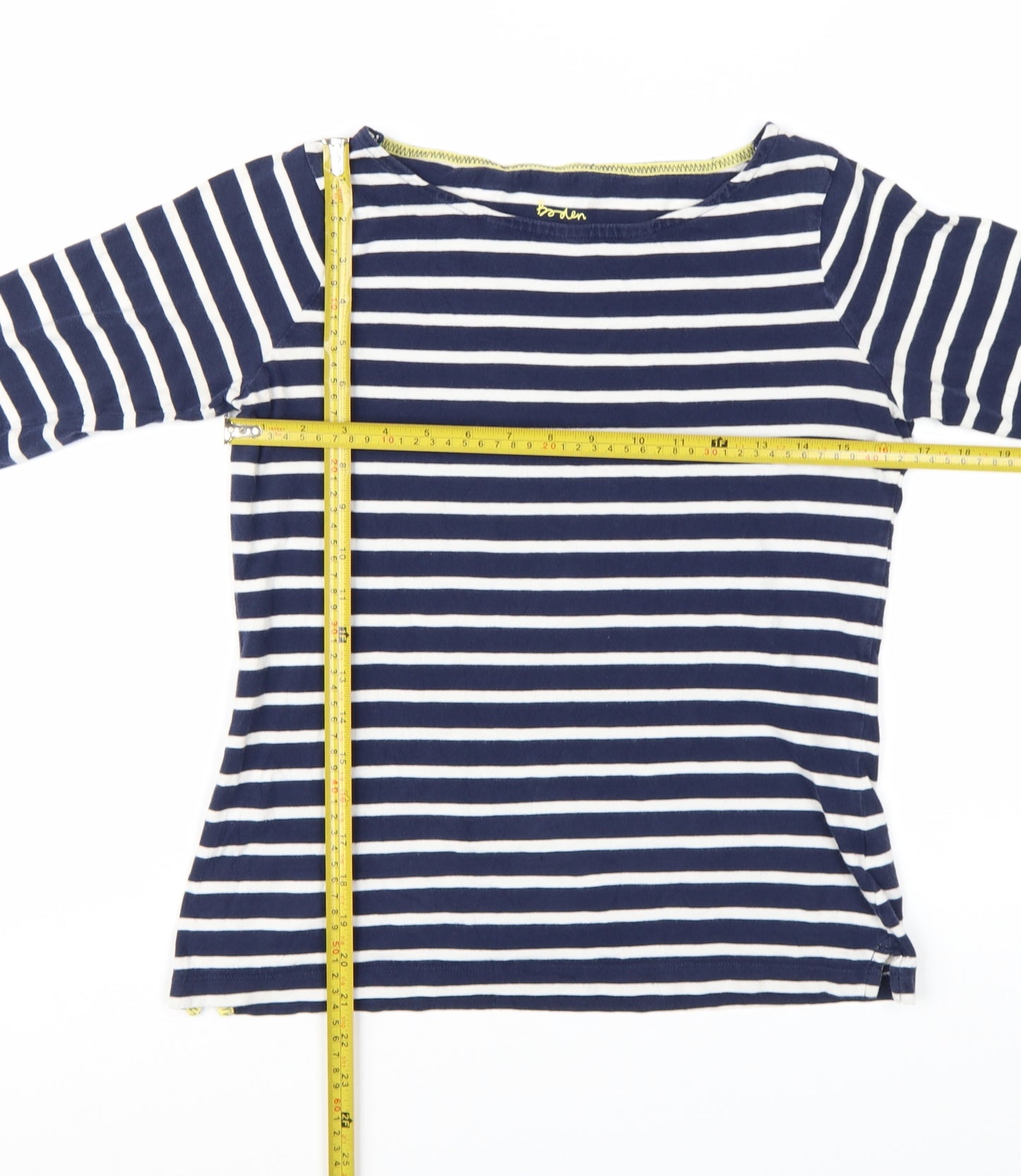 Boden Women Blue Striped Long Sleeve Cotton T-Shirt UK 10