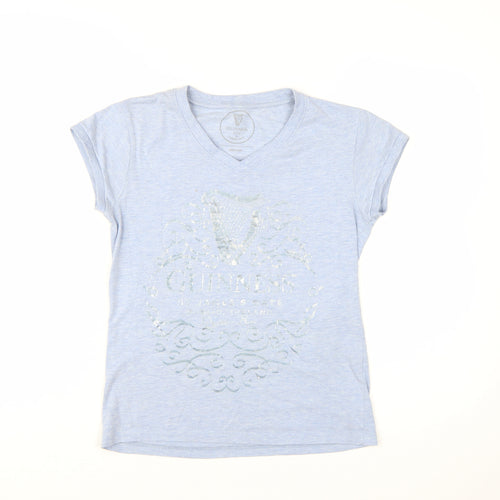 Guinness Women’s Blue V-Neck Short Sleeve Cotton T-Shirt Size M