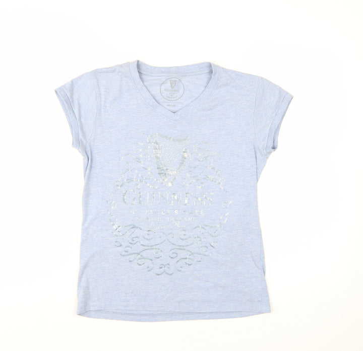 Guinness Women’s Blue V-Neck Short Sleeve Cotton T-Shirt Size M