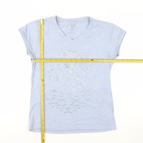 Guinness Women’s Blue V-Neck Short Sleeve Cotton T-Shirt Size M