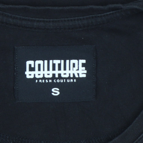 Fresh Couture Men's Black Short Sleeve Crew Neck T-Shirt Size S