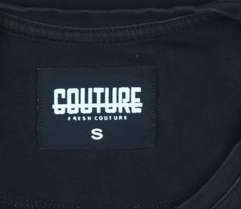 Fresh Couture Men's Black Short Sleeve Crew Neck T-Shirt Size S