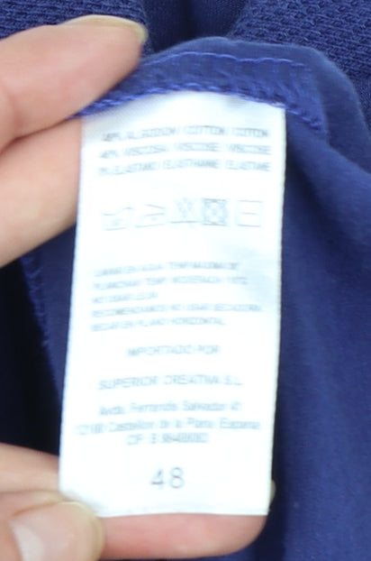 MCM Men's Blue Regular Fit Cotton Polo Shirt Size M