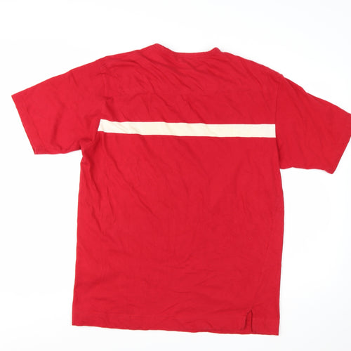 Nautica Men's Red Crew Neck Cotton Short Sleeve Nautical T-Shirt Size L