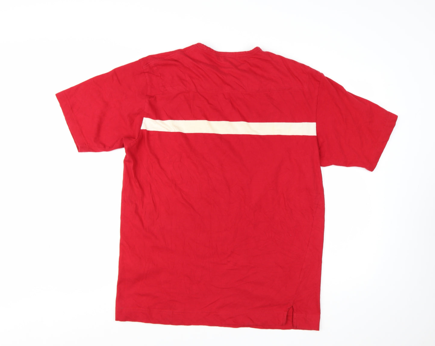 Nautica Men's Red Crew Neck Cotton Short Sleeve Nautical T-Shirt Size L