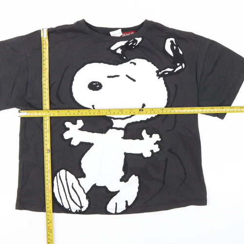 Zara Girls Black Snoopy Peanuts Graphic T-Shirt 13-14 Years