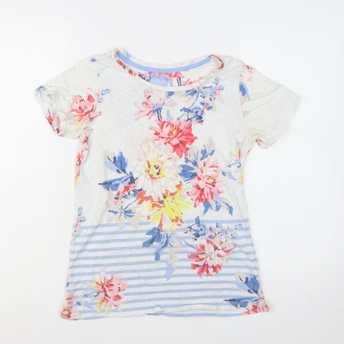 Joules Women’s Multicoloured Floral Striped Cotton T-Shirt Size 6