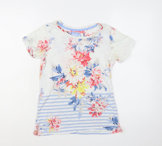 Joules Women’s Multicoloured Floral Striped Cotton T-Shirt Size 6