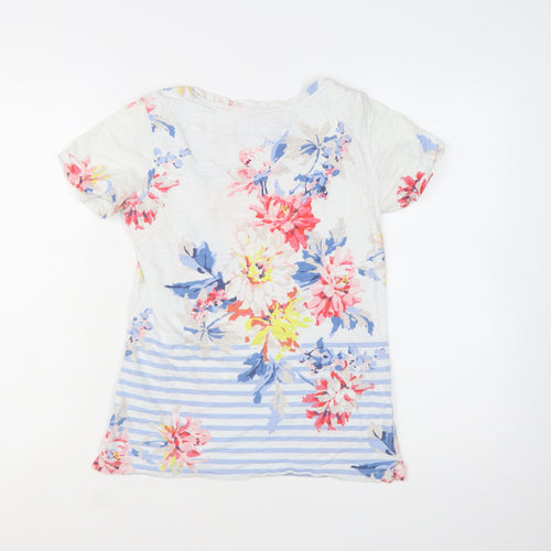 Joules Women’s Multicoloured Floral Striped Cotton T-Shirt Size 6