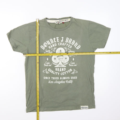 Jack & Jones Premium Vintage Green Graphic Cotton Men's T-Shirt Size S